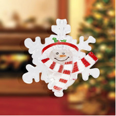 Снеговик на снежинке RGB на присоске