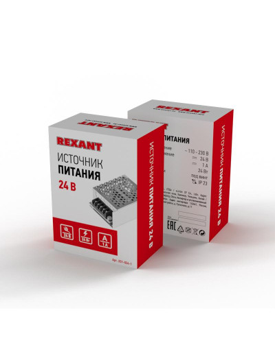 Источник питания AC 110-250V/DC 24V 1A 24W с разъемами под винт (IP20)