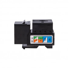 Модуль Keystone Jack RJ-45(8P8C), UTP неэкранированный, CAT 6, тип 90 градусов, черный REXANT PRO
