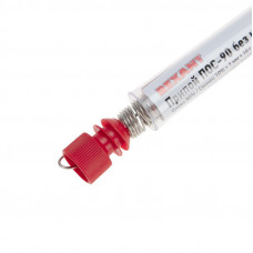 Припой без канифоли ПОС-90, 10г, Ø1мм, (олово 90%, свинец 10%), колба REXANT