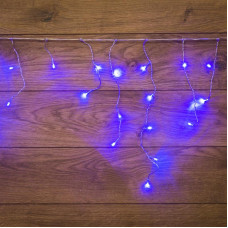 Гирлянда Бахрома (Айсикл), 1,8х0,5м, 48 LED СИНИЕ, прозрачный ПВХ, IP20, свечение с динамикой, 230В, не соединяется