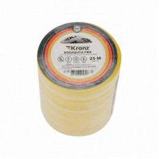 Изолента ПВХ 0,13х19мм, 25м, желтая KRANZ