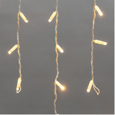 Гирлянда светодиодная Бахрома (Айсикл) 2,4х0,6м 88 LED ТЕПЛЫЙ БЕЛЫЙ белый ПВХ IP65 постоянное свечение 230В блок в комплекте NEON-NIGHT