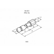 Разъем штекерный изолированный штекер 4 мм 1.5-2.5 мм² (РШи-п 2.5-4/РШИп 2-5-4) синий REXANT