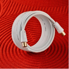 Шнур ТВ гнездо - ТВ штекер, 5м, белый REXANT