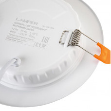 Панель светодиодная встраиваемая круглая 12Вт 230В 4000К 960Лм 145мм белая IP20 LAMPER