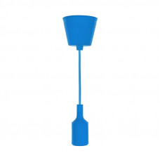 Патрон E27 силиконовый со шнуром 1м синий REXANT