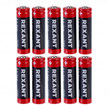 Аккумулятор Li-ion 14500, 3,7В, 750мАч, без платы защиты, плоский контакт, 10 шт, коробка REXANT