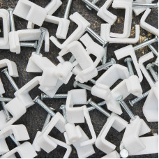 Крепеж кабеля плоский 14х7 мм, белый (50 шт/уп) REXANT