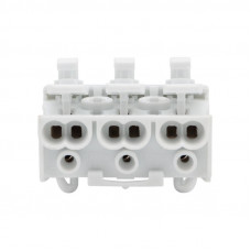 Клемма пружинная соединительная КСП 3-полюсная с заземлением и с монтажными ножками (100 шт./уп.) REXANT