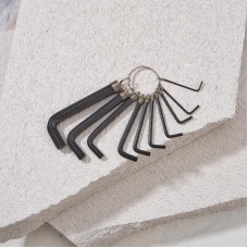 Набор ключей имбусовых HEX KRANZ 1,5-10 мм, CrV, 10 шт., оксидированные, на кольце