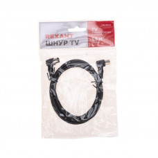 Шнур ТВ гнездо - ТВ штекер, угловой, 1,5м, черный REXANT
