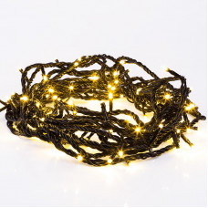 Гирлянда Нить управляемая 10м 100 LED ЗОЛОТОЙ черный ПВХ IP65 свечение с динамикой 230В контроллер в комплекте NEON-NIGHT