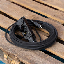 Удлинитель-шнур КГ 3х1,5, 20м, 3 гнезда, морозостойкий, с/з, 16А, 3500Вт, IP44 (Сделано в России) REXANT