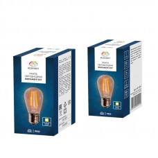 Ретро-лампа филаментная ST45, E27, 2 LED, 2Вт, ТЕПЛЫЙ БЕЛЫЙ, 230В, IP65 NEON-NIGHT