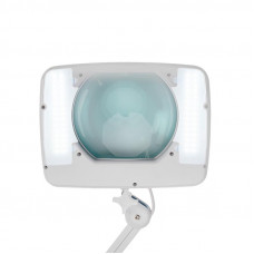 Лупа на струбцине квадратная 5D с подсветкой 60 SMD LED, сенсорный регулятор яркости, 190х157мм, белая REXANT