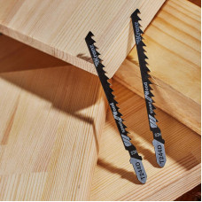 Пилка для электролобзика по дереву T244D 100 мм 6 зубьев на дюйм 8-60 мм фигурный рез (2 шт./уп.) Kranz