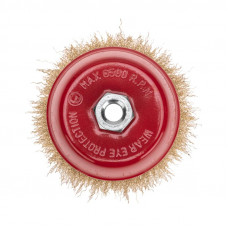 Щетка чашечная для УШМ, витая латунированная проволока, 125мм, М14 KRANZ