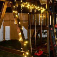 Гирлянда Нить управляемая 10м 100 LED ЗОЛОТОЙ черный ПВХ IP65 свечение с динамикой 230В контроллер в комплекте NEON-NIGHT