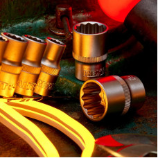 Набор торцевых головок 1/2, двенадцатигранные, CrV, 10 шт., 10-24мм REXANT