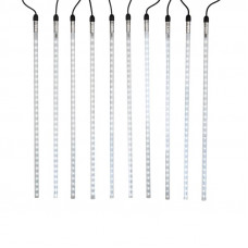 Гирлянда Тающие сосульки комплект 10 шт. х 50см, шаг 100см, 600 LED БЕЛЫЙ, черный каучук, IP65, 24В, соединяется NEON-NIGHT