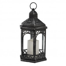 Декоративный фонарь со свечой 18x16,5x31 см, черный корпус, теплый белый цвет свечения NEON-NIGHT