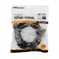 Кабель HDMI - HDMI 2.0, 10м, Gold PROconnect