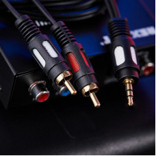 Шнур Стерео 3,5мм - 2 RCA, 1,5м, Gold REXANT