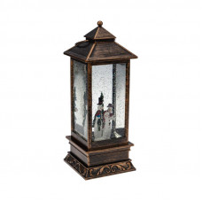 Декоративный фонарь с эффектом снегопада и подсветкой Новый год