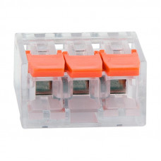 Универсальная компактная клемма СМК 221-413, 3-проводная до 4,0 мм² (пакет 5 шт/уп) REXANT
