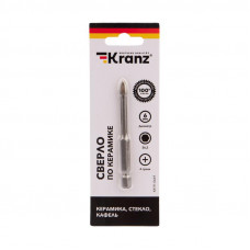 Сверло по стеклу и керамике  6 мм, 4 грани, шестигранный хвостовик Kranz