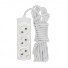 Удлинитель PREMIUM 3 гнезда, 5м, 3х1,5мм², с/з, белый REXANT