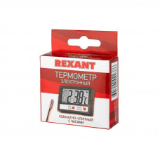 Термометр электронный комнатно-уличный с часами REXANT