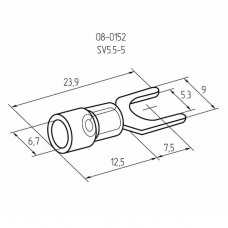 Наконечник вилочный изолированный 5.3 мм 4-6 мм² (НВи 6.0-5/НВи 5,5-5) желтый REXANT