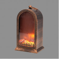Светодиодный камин Фьюжн с эффектом живого огня 14,7x11,7x25 см, батарейки 2хС (не в комплекте) USB, бронзовый