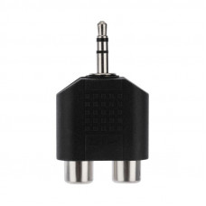 Переходник 3,5мм стерео штекер - 2 гнезда RCA, пластик REXANT