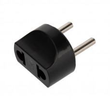 Адаптер сетевой (переходник) с Евро А/F на вилку С1 CEE 7/2 «Питер» 6А б/з черный PROconnect (пакет БОПП 1 шт/уп.)