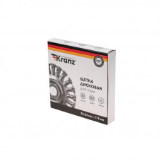 Щетка дисковая для УШМ, крученая стальная проволока, 175мм, отв. 22,23мм KRANZ