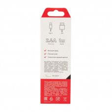 Кабель USB-A – Type-C, 2,4A, 1м, ПВХ, черный, плоский REXANT