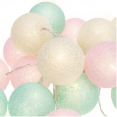 Тайские фонарики Перламутр 3.5 м, 20 LED, прозрачный ПВХ, цвет свечения теплый белый NEON-NIGHT