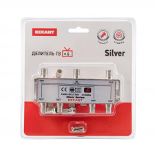 Делитель ТВх6 под F-разъем, 5-1000МГц, Silver (7 F-разъемов в комплекте) REXANT