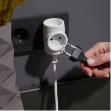 Тройник электрический 6A б/з белый 220 В REXANT Индивидуальный пакет