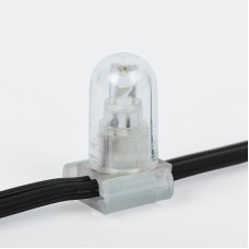 Гирлянда LED Clip Light 12V шаг 150 мм, цвет диодов ТЕПЛЫЙ БЕЛЫЙ, Flashing (Белый)