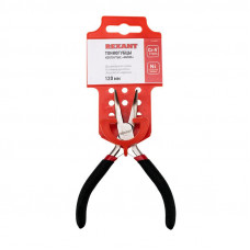 Тонкогубцы изогнутые мини 120мм никелированные, авторазжим, обливные рукоятки REXANT