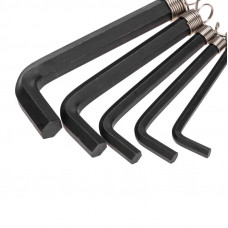 Набор ключей имбусовых HEX KRANZ 1,5-10 мм, CrV, 10 шт., оксидированные, на кольце