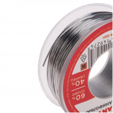 Припой с канифолью, 100г, Ø0,5мм, (олово 60%, свинец 40%), катушка, блистер REXANT