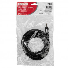 Шнур Стерео 3,5мм гнездо - Стерео 3,5мм штекер, 5м, Gold REXANT