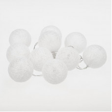 Тайские фонарики Пломбир 1.5 м, 10 LED, прозрачный ПВХ, цвет свечения теплый белый, 2 х АА (батарейки не в комплекте) NEON-NIGHT