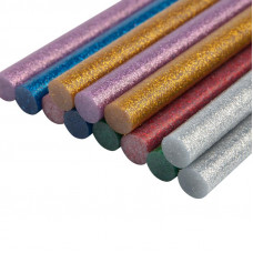 Стержни клеевые Ø11мм, 100мм, цветные с блестками (12 шт/уп), блистер REXANT