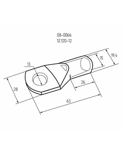 Наконечник кольцевой REXANT НК,  ø13 мм, 120 мм², ТМЛ (DIN) 120-12